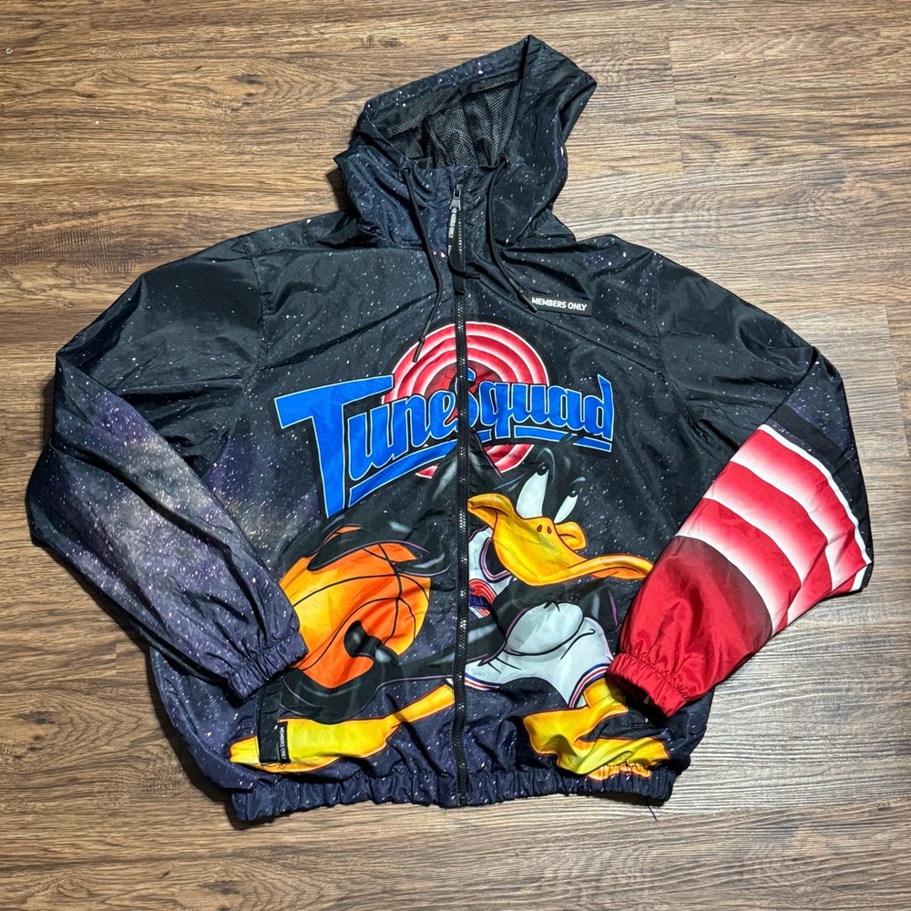 Space Jam Tune Squad Members Only Jacket Daffy Bugs Bunny (L) - Rare Print